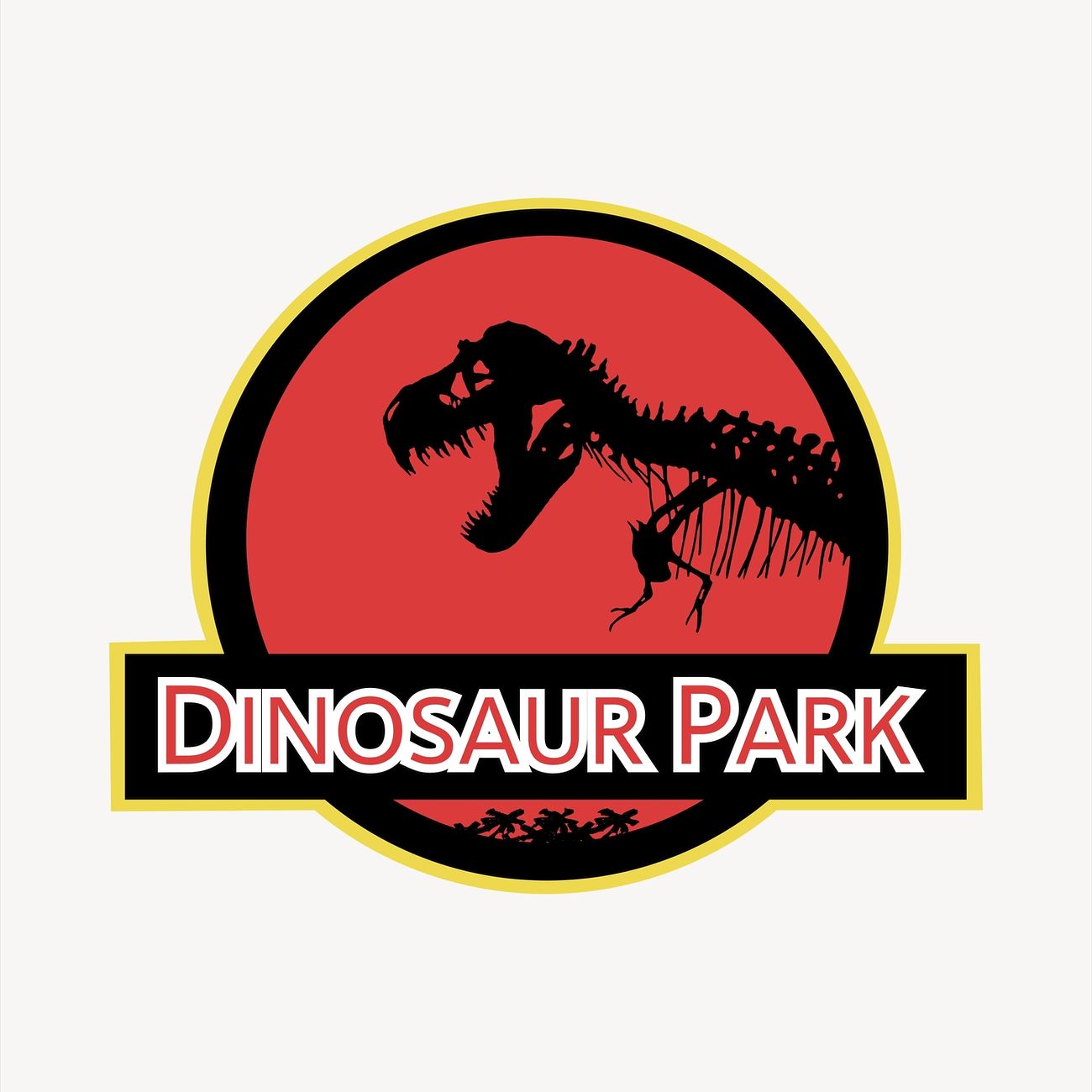 Dinosaur park sign collage element